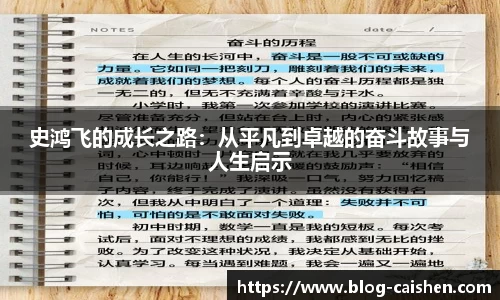 史鸿飞的成长之路：从平凡到卓越的奋斗故事与人生启示